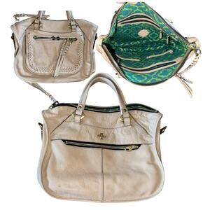 ORYANY Sarah Braiding Detail Tan Pebble Leather Satchel Shoulder Bag​​